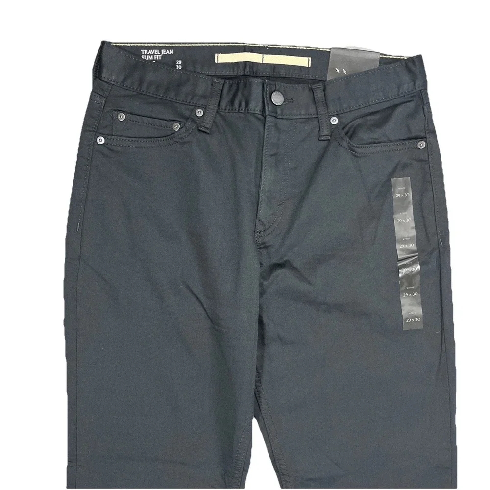 Banana Republic Mens Slim Fit Travel Jean Stretch Black Pants 29x30
